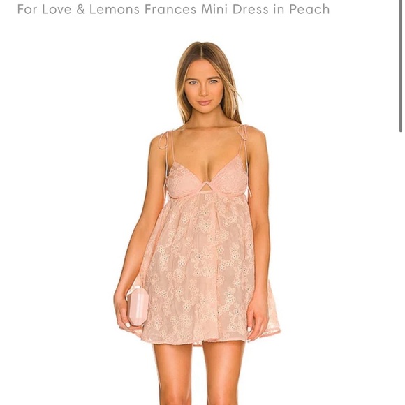For Love & Lemons Frances Mini dress peach - Picture 1 of 4